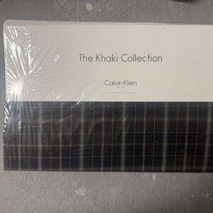New Calvin Klein Plaid Multicolor QUEEN Flat Sheet ONLY